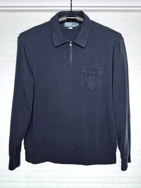 Vintage Polo Ralph Lauren Quarter-zip Sweater in Navy